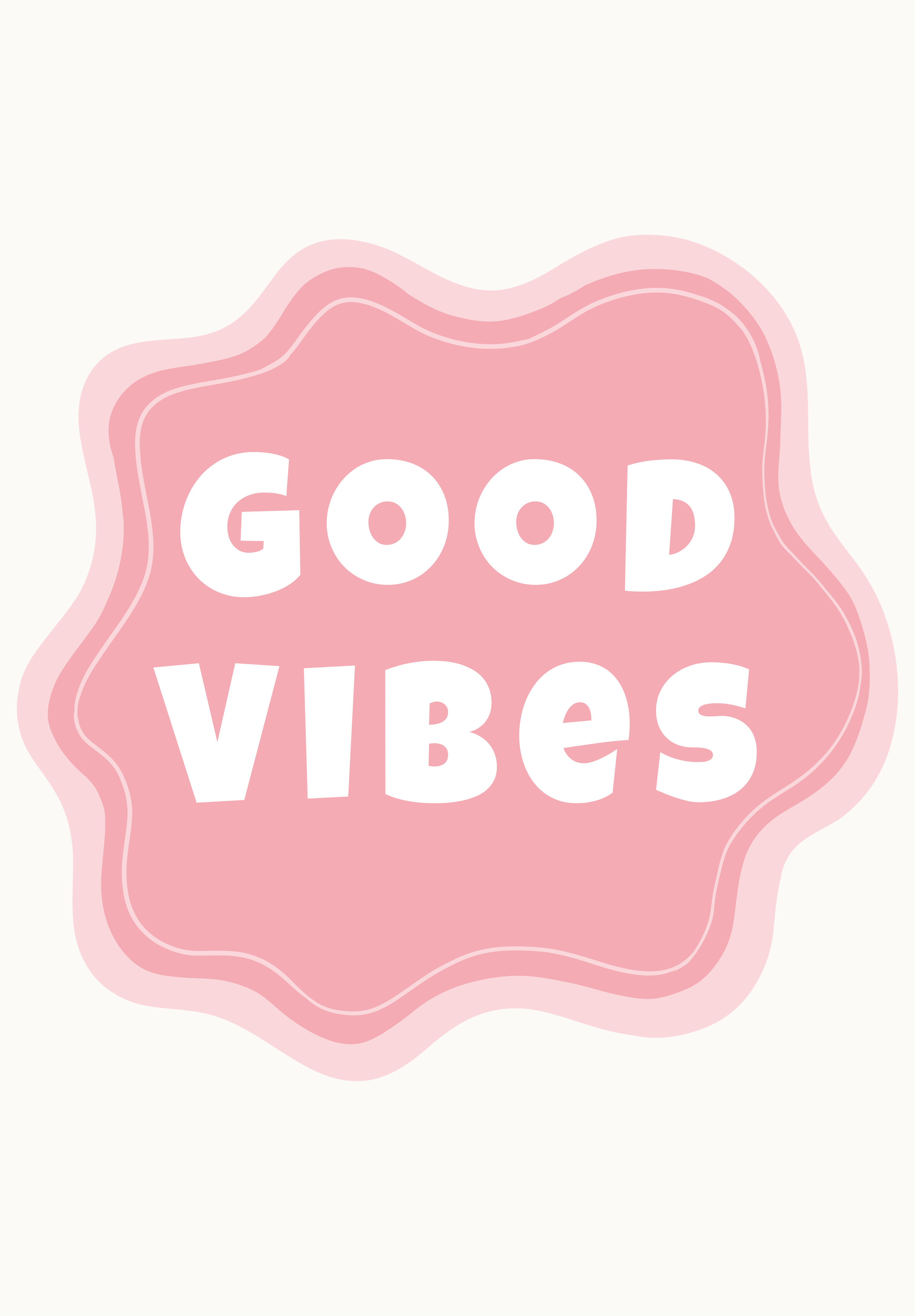 Blush Good Vibes Yazılı Pembe Halı