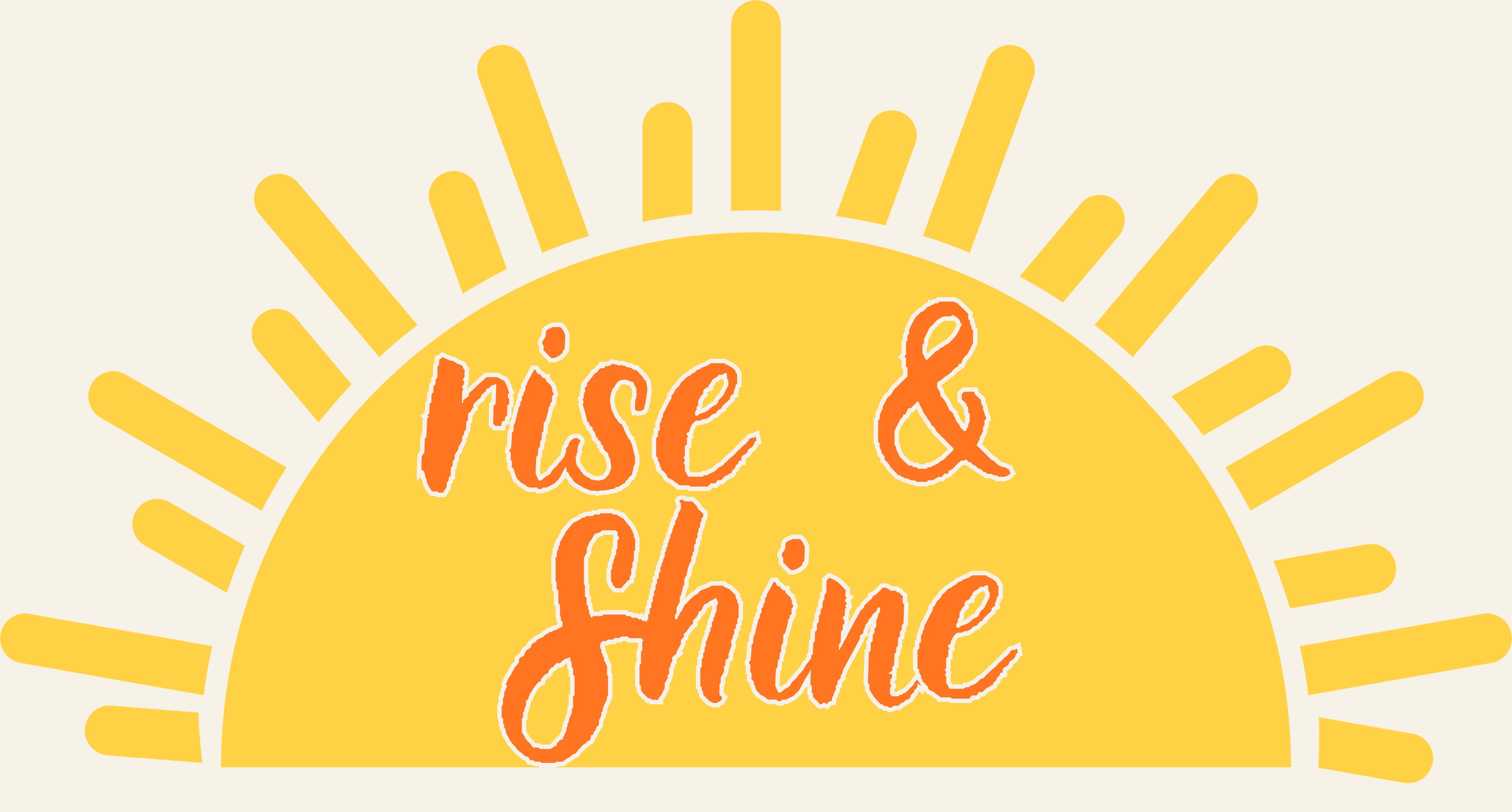 Sunrise Rise & Shine Yazılı Güneş Desenli Halı