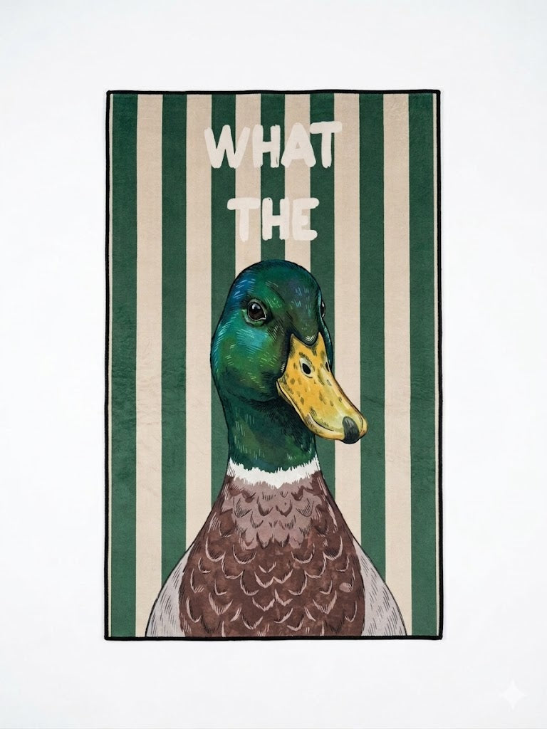What The Duck Yazılı Desenli Halı